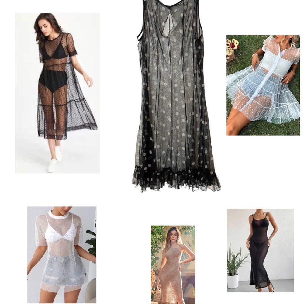 🔴 Shop ON TREND with SHEER DRESSING - Sheer polka dot sheath dress